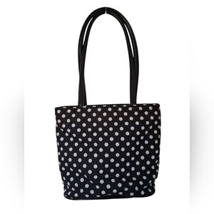 BUENO Black & White Polka Dot Tote with 3 Pouches